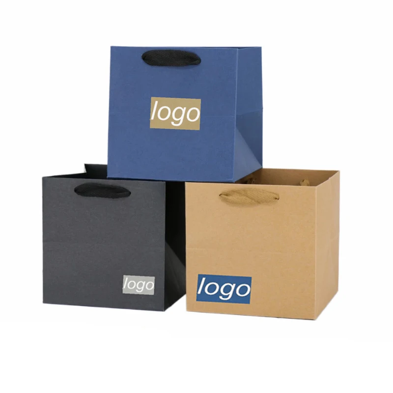 IMEE Customized Logo Wide Bottom Thick Material Large Square Strong Kraft Paper Bag Cake Baking Food Flower Gift Bag