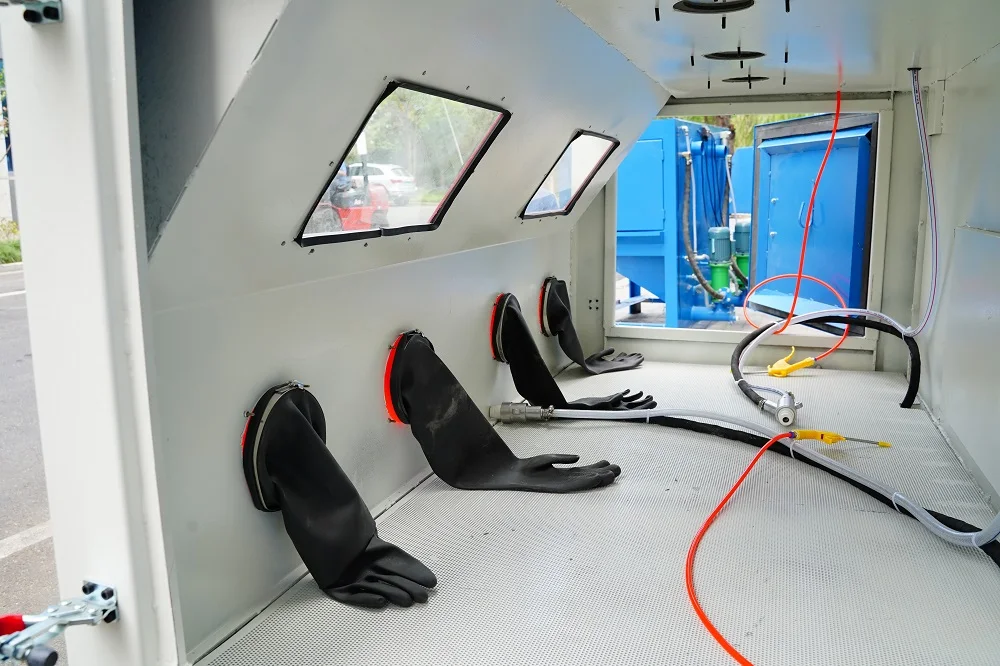 Пескоструйный шкаф большого размера, изготовленный на заказ