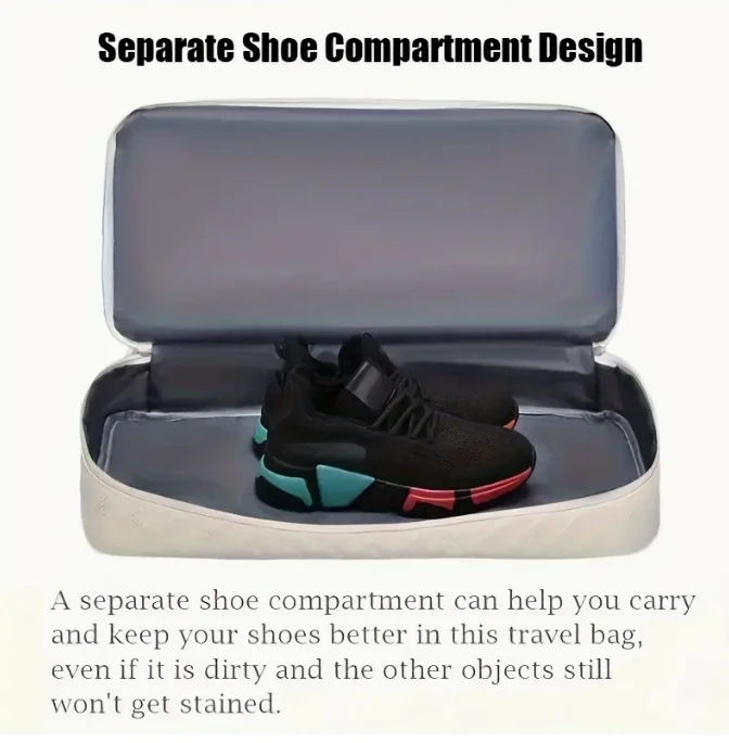 Large Capacity Duffel Bag  Versatile Shoulder & Crossbody Tote With Dry Wet Separation Pockets And Dual Side Pockets