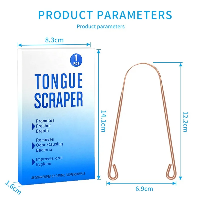 ISO Approved Factory wholesale Oral Hygiene Care Copper Tongue Cleaner Scraper
