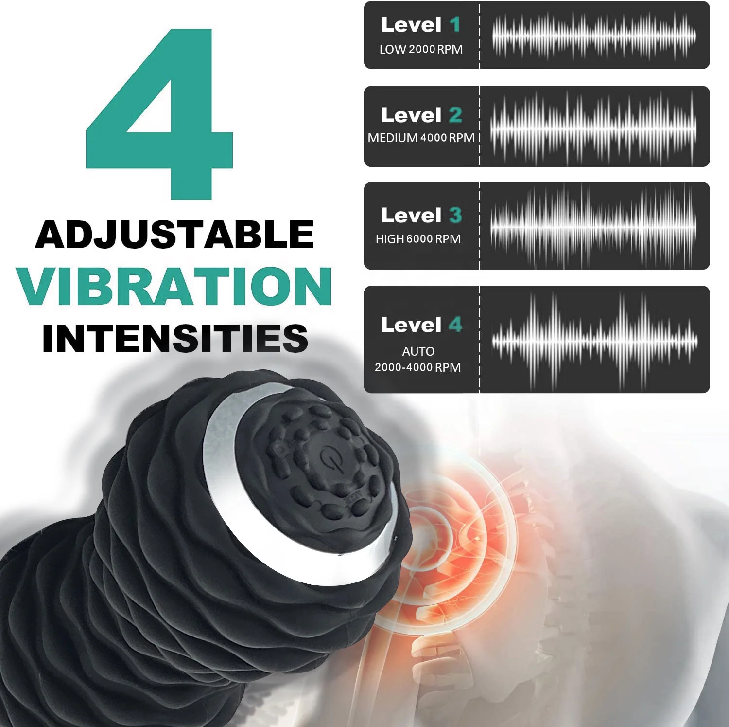 Speed Vibrating Peanut Massage Ball for Muscle and Fitness Plantar Fasciitis Pain Relief Myofascial Release and Trigger Point