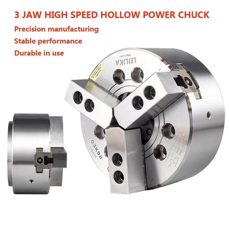 
3Jaw High speed Hollow Power Chuck for CNC machine 