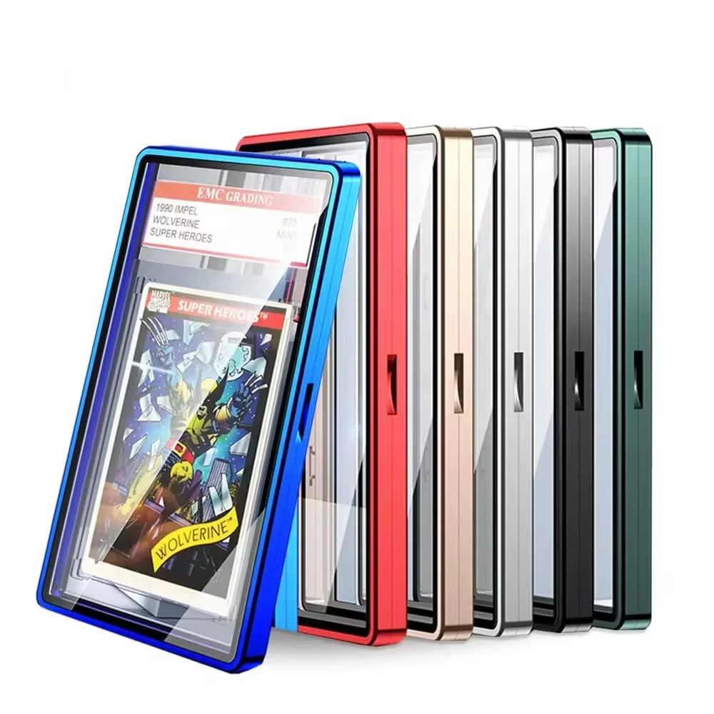 Customizable PSA Graded Card Protective Case Aluminum Alloy Frame Magnetic Double Sided Glass For BGS Protective Case