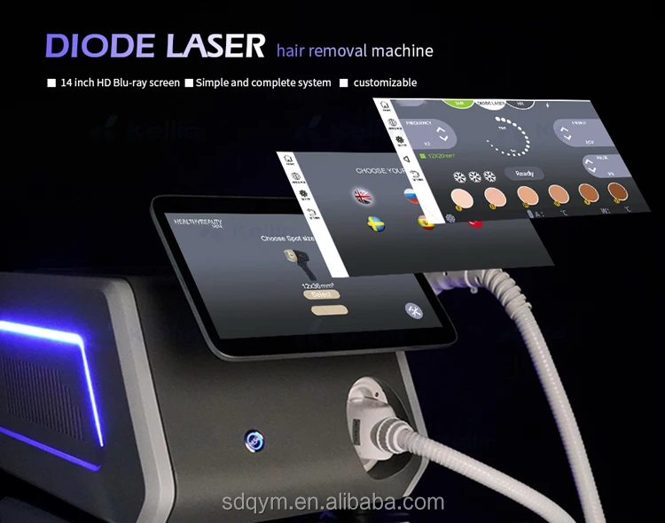 4K screen Diode laser hair removal 808 755 1064 portable 3 wave diode laser hair removal machine