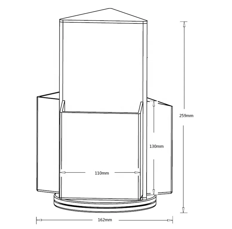 Rotated Acrylic Brochure sign Holder Stand Counter rotating menu sign Display
