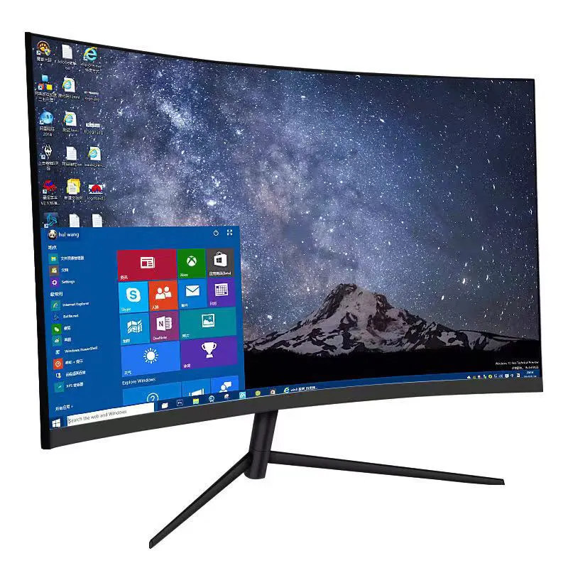 lcd displays curved Factory Price 24 27 32 Flat Screen 144Hz VA-Panel 16:9 Frameless Wall Mount Curved Gaming Monitor 27