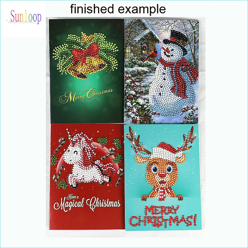 8 pcs set 13x18cm holiday gifts 5d diy crystal card kit