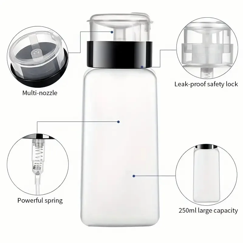 Travel Portable Liquid Dispenser Pump Bottle 2.03/5.07/6.09/8.45oz Push Down Empty Pump Bottle