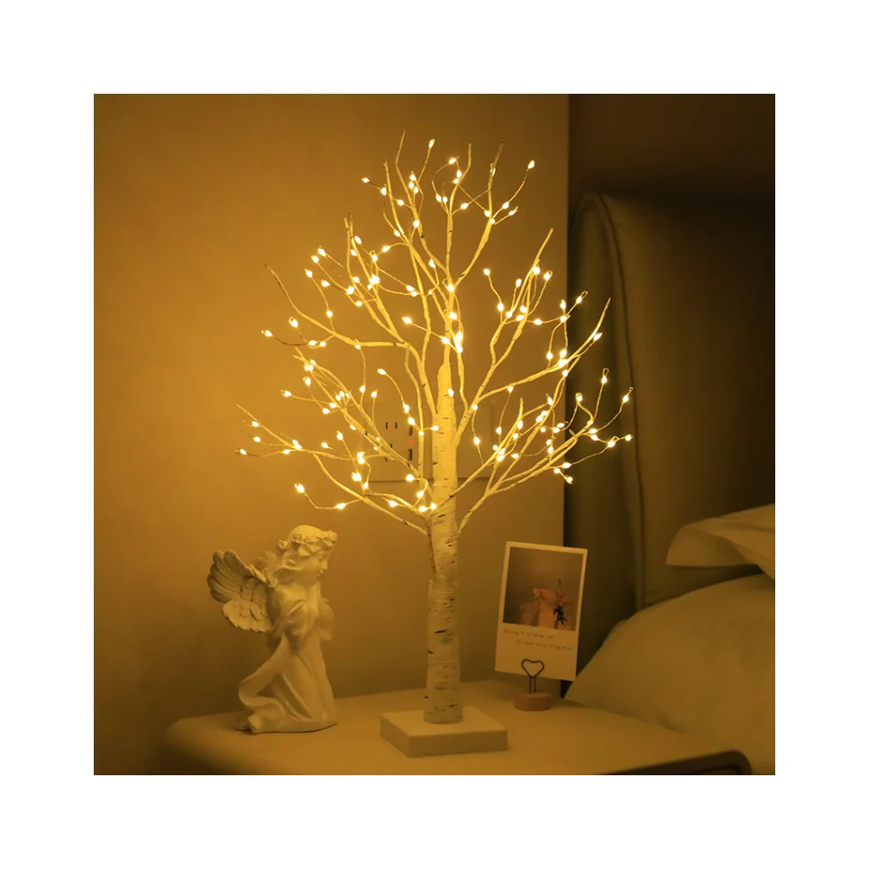 Holiday decor Birch Christmas home lights Indoor party