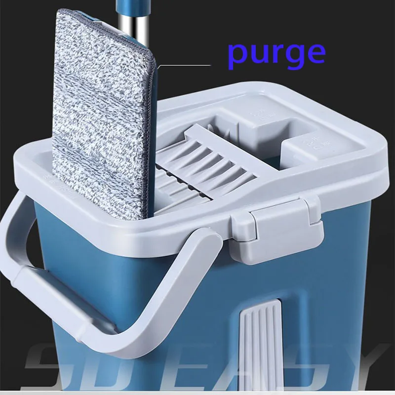 Hand-free household lazy mopping hand-free flat rotating mop dry and wet dual-use  clean mop bucket