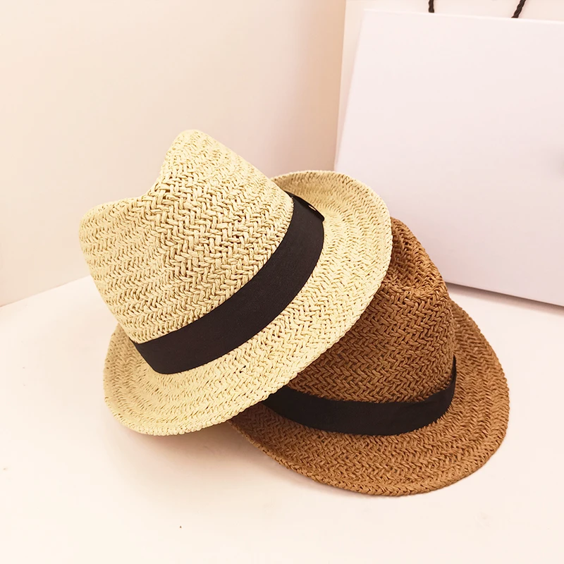 Mens Fedora Paper Straw Beach Cowboy Panama Bucket Oversized Foldable Fedora Straw Hat