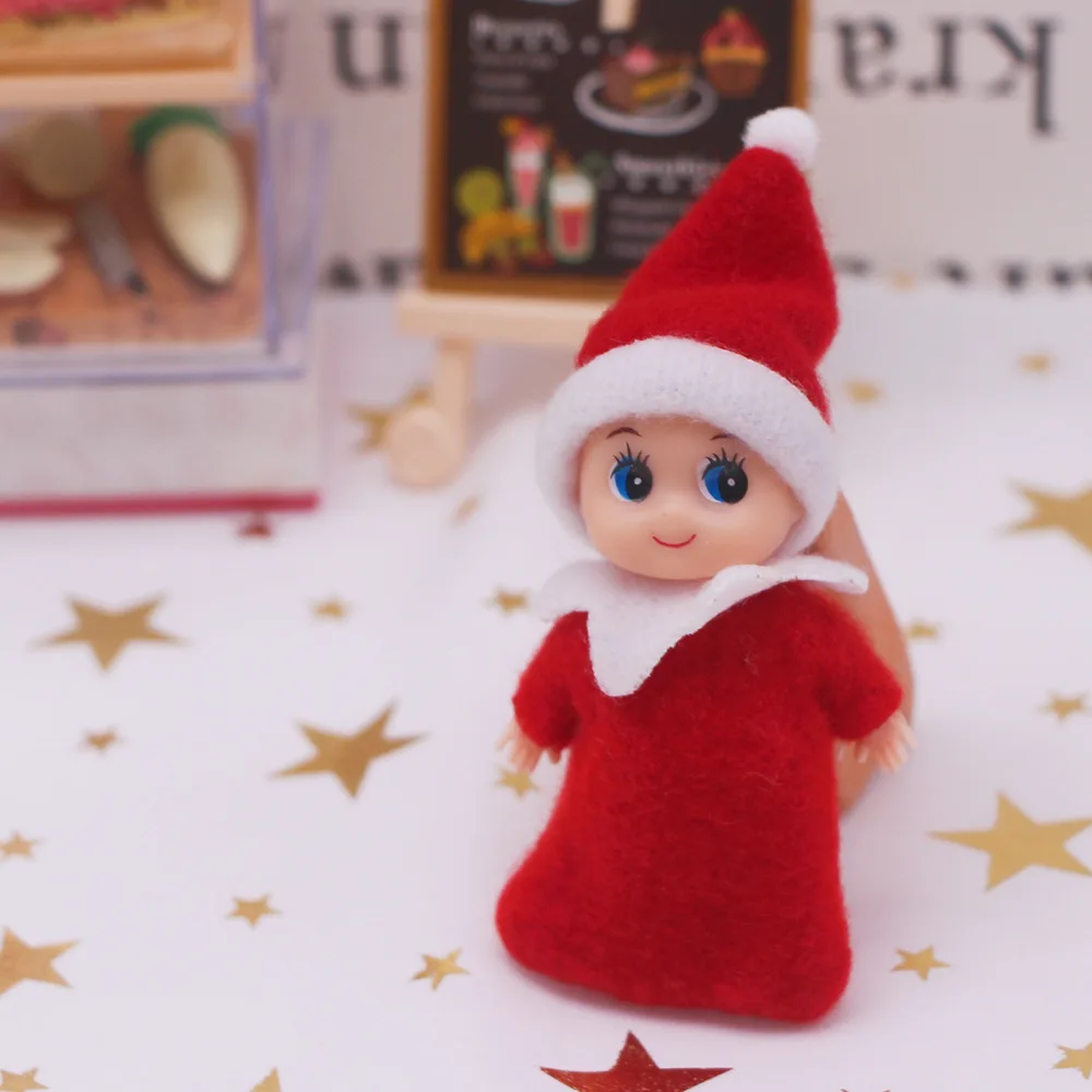 2025 Hot Mini Christmas Red Tiny Elf Doll Soft Plush Toy Doll for Christmas Decor Xmas Gift Xmas Clothing for Elf Doll