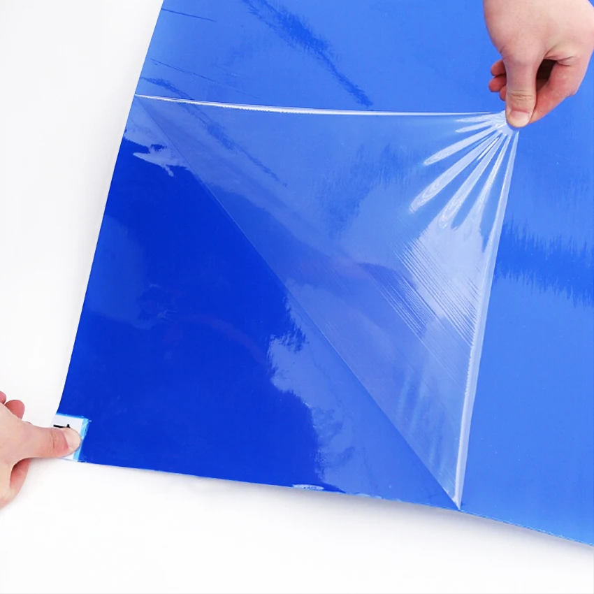 High Quality Industrial Blue PE 30 Layers Tacky Mat Sticky Mats For Cleanroom Workshop Laboratory Door Entrance