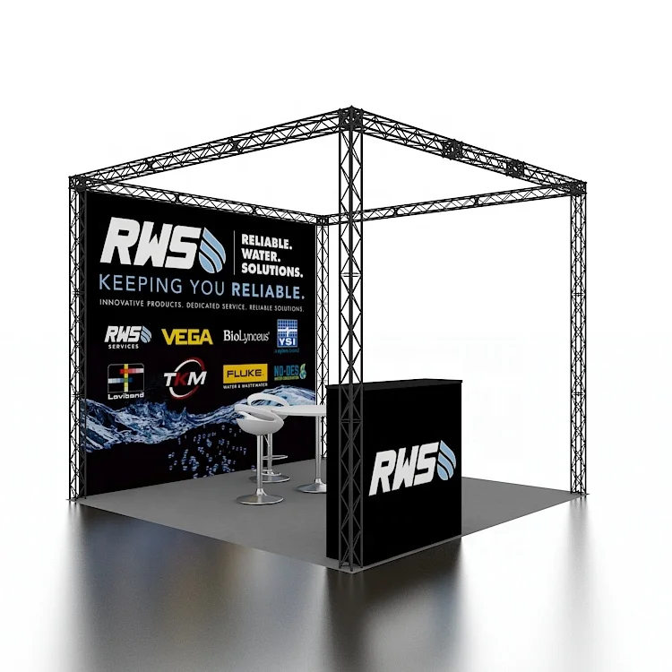 10x10 Hot Sale Lightweight Portable Modular Polyester Fabric Backdrop Expo Fair Aluminum Truss Stand Promotion Trade Show Booth