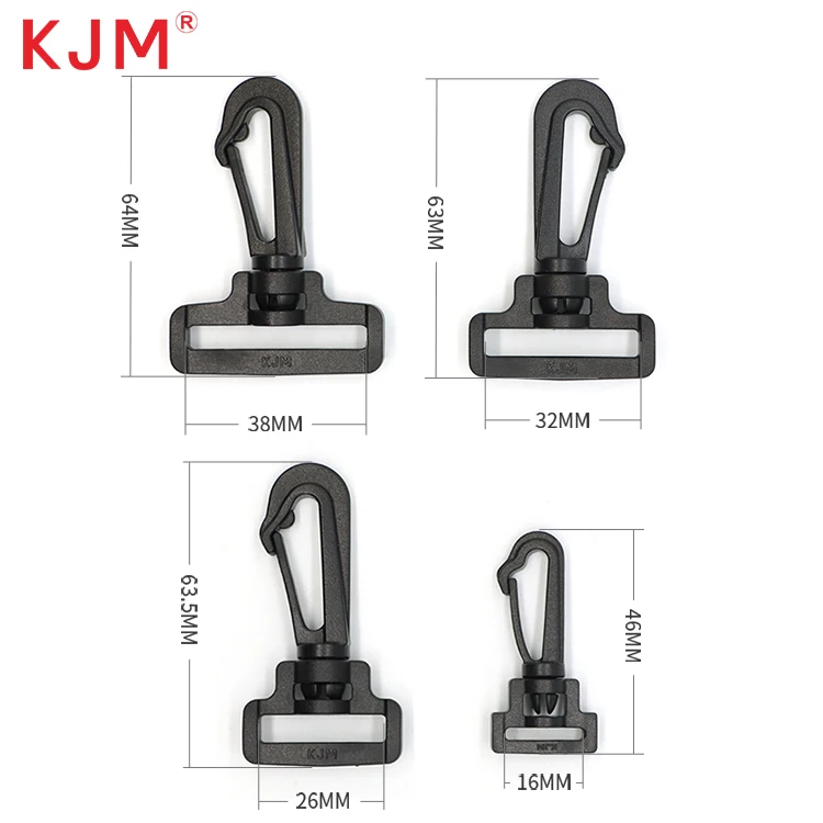 KJM price factory insulated bottle bag accessories plastic pom recycled black swivel snap hook for kids water bottle