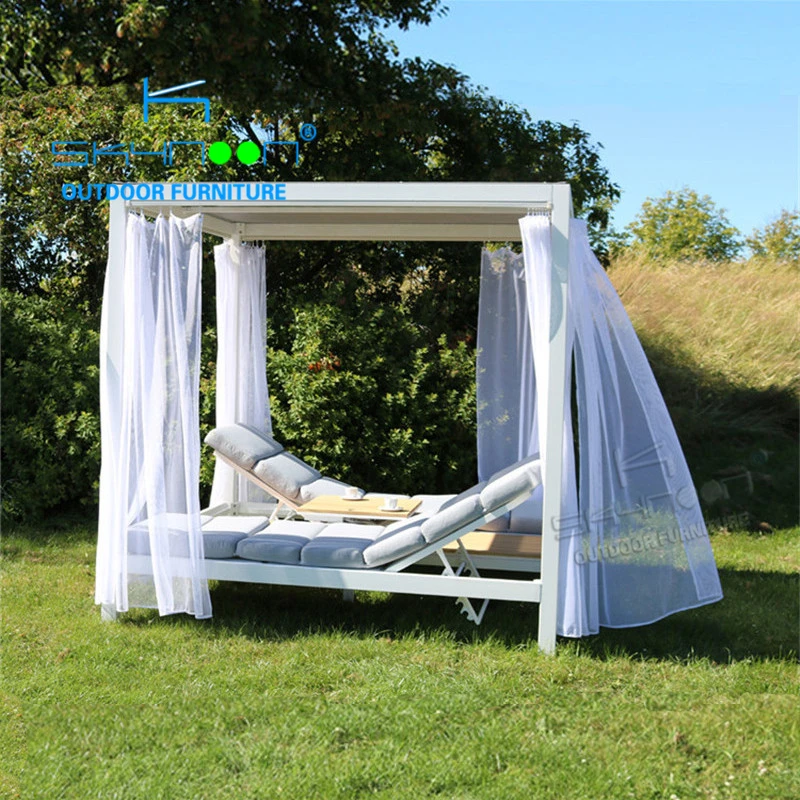 Hot Sale Outdoor Daybed Custom Classic Outdoor Beds China Factory Sale Sunbed All-Weather Beach Cabana(63015T)