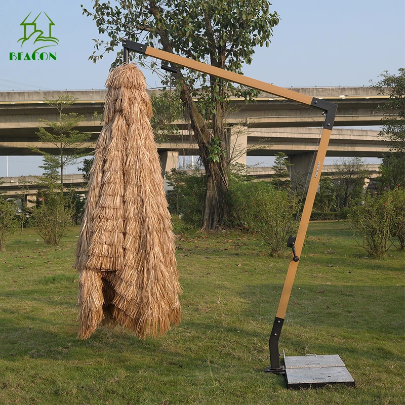 Large Size Beach Tiki Sun Shade Umbrella Waterproof Straw Beach Umbrella Patio Palm Thatch Umbrella