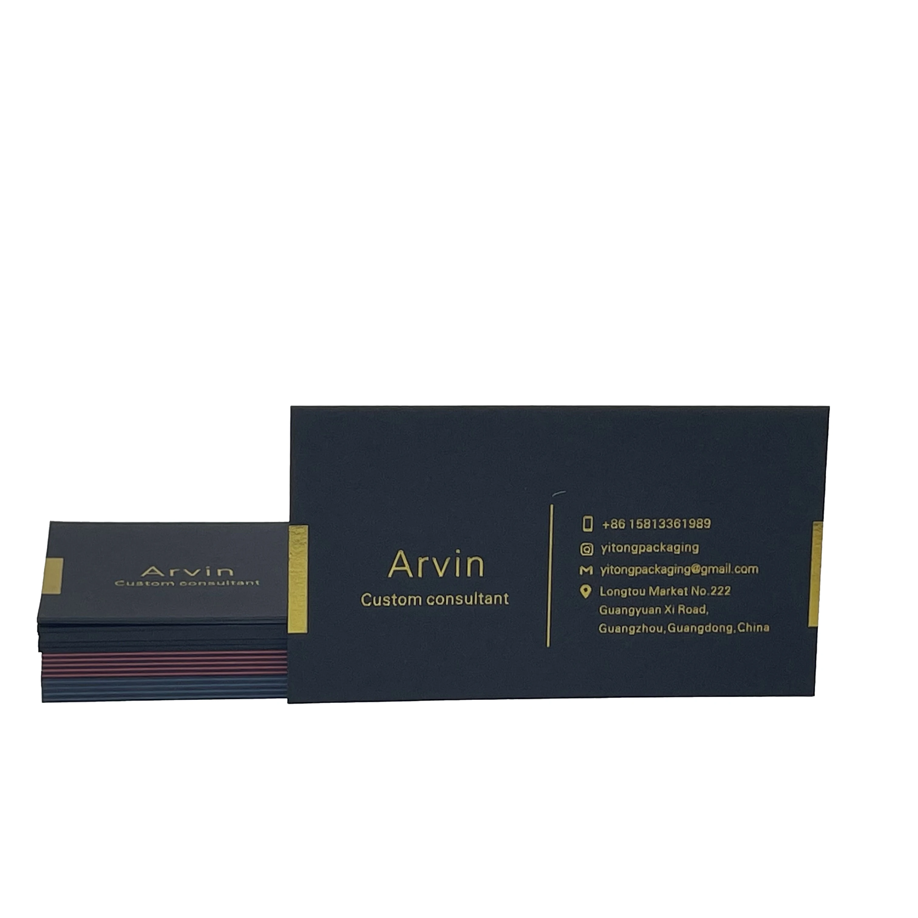 High quality embossed business cards, gold stamp professional business card printing