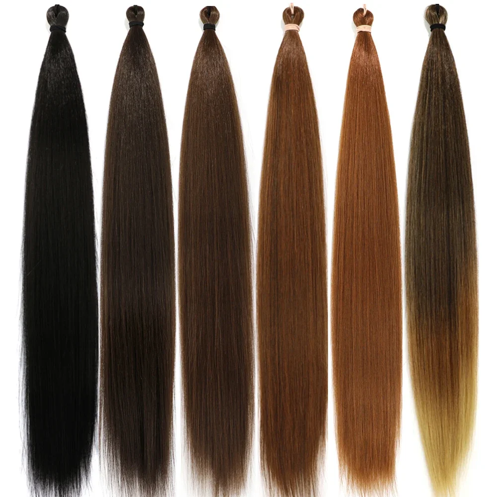 Gladys Braiding Hair colorful heat resistant 28inches Synthetic straight hair Pre stretched Cold Micro Nano Hair