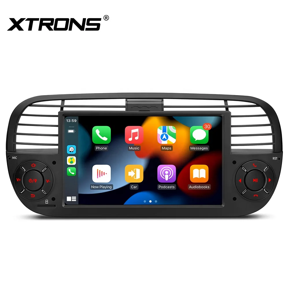 XTRONS 7 Inch Android 14 Single Din Car Multimedia Player For Fiat 500 Carplay Screen Android Auto 4G LTE 4+64GB Car DVD Player