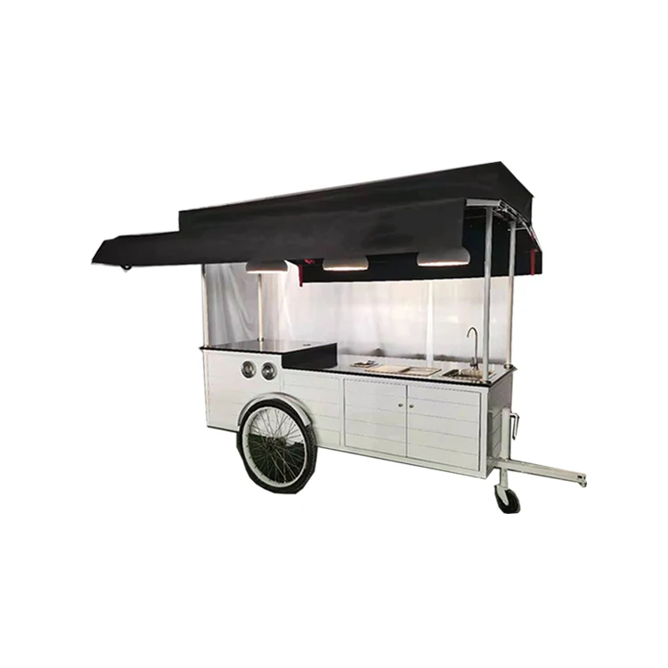 
China made coffee bike hot dog vending carts hand push food cart for sale 