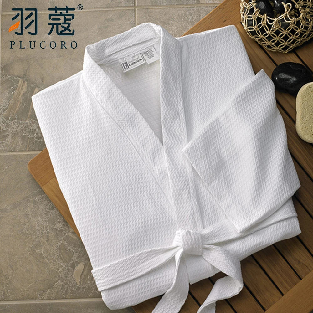 Luxury 100% Cotton Factory Price Wholesale Collection Waffle Bathrobe For Hotel Home