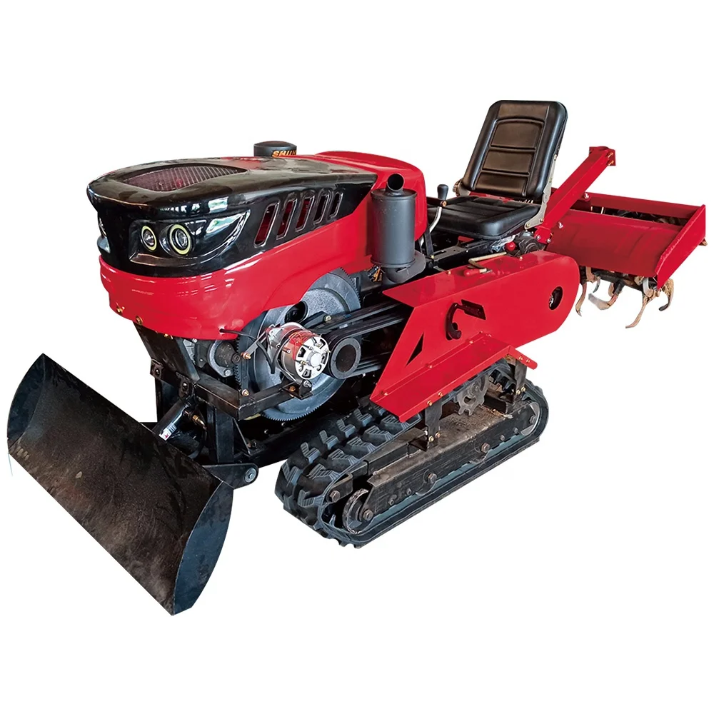 Water and Drought Orchard Greenhouse Construction Field Agricultural Cultivator Crawler Rotary Tiller