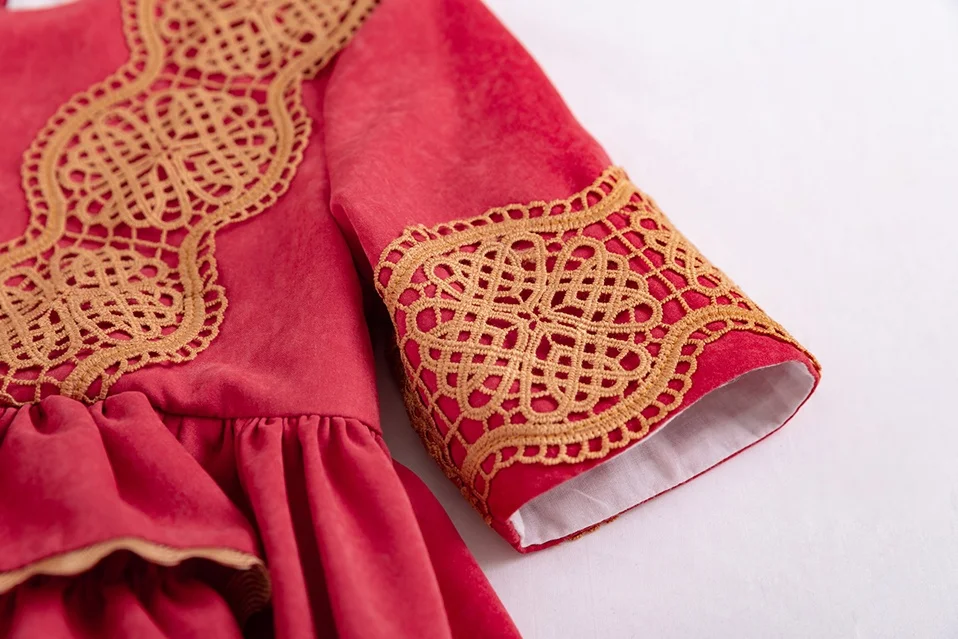 2022 OEM Pettigirl Lace Children Party Dress With Headwear For popular Kids Clothing Wholesale