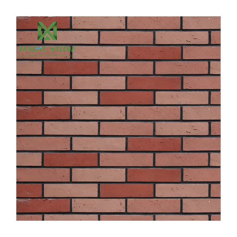 Natural Flexible Red Color Villa Exterior Fireproof and Waterproof Wall Cladding Tiles MCM Building Brick