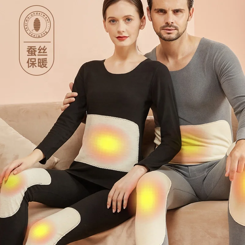 New silk patch ODM/OEM Long Johns Thermal Suit Women Body Fit Slim unisex Intimate Sets Pajamas Warm Clothes Thermal underwear s