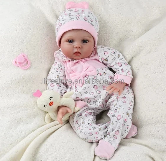 Hot Selling Beautiful Wig Reborn Baby Doll For Kids Reborn Doll 22Inch Cloth Body Silicone Simulation Baby Reborn