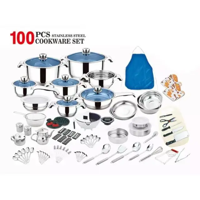 Restaurants Non Stick Steel Cooking Pots 50pcs Cookware Set Hot Pot Food Warmer Cooking Pot Set