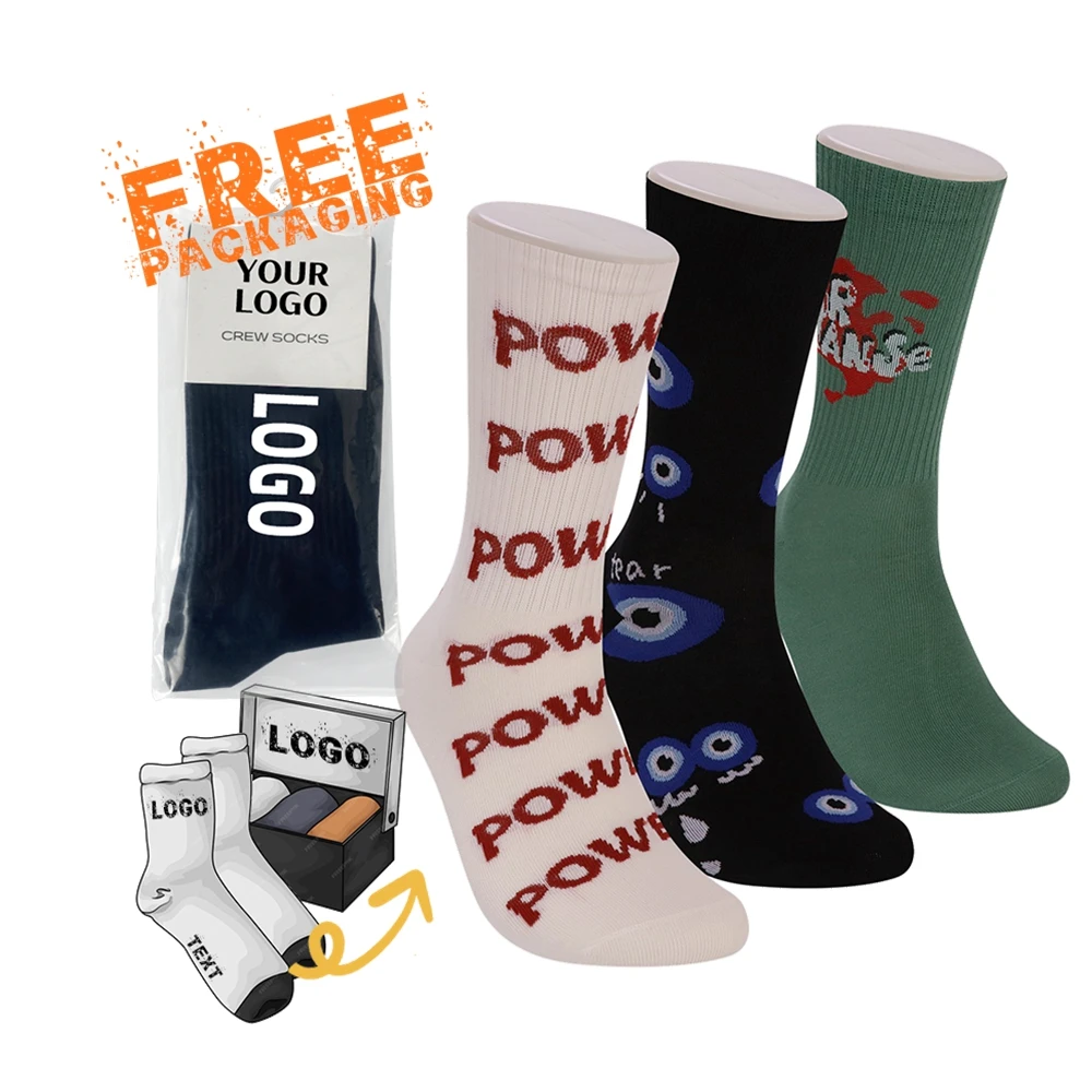 High Quality Cotton Men Crew Socks Custom Logo Socks Men Casual Socks With Logo