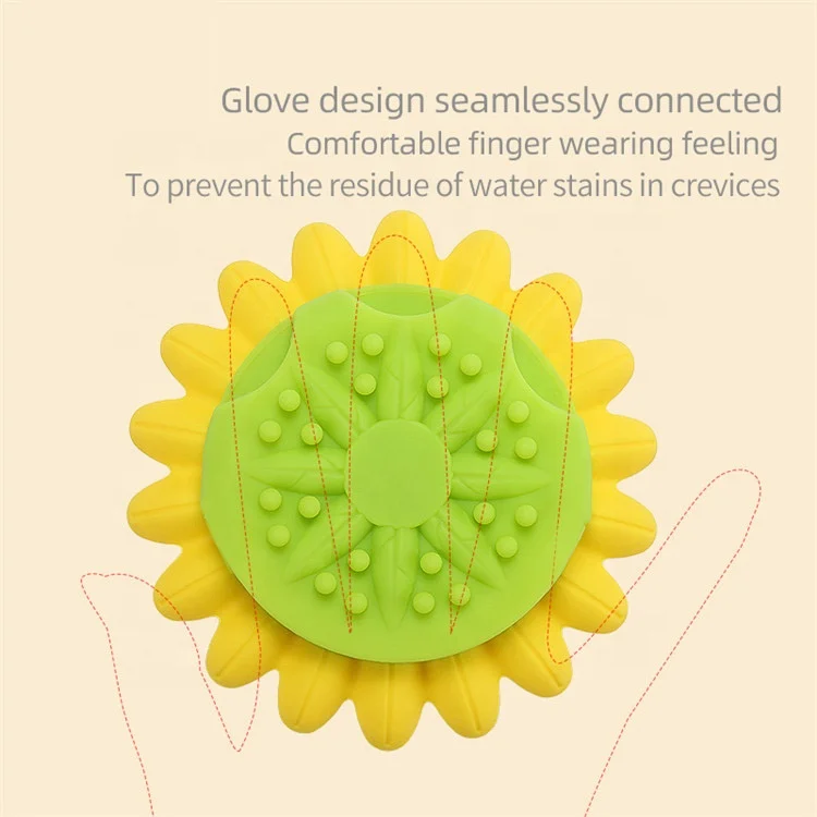 Children kids infant baby Soft Silicone sunflower Shower Body Cleaning Massage Brush for baby spa