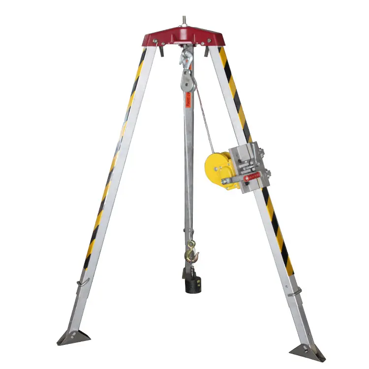 Good quality Emergency life saving Aluminum Tripod for rescue fall protection equipment with cable