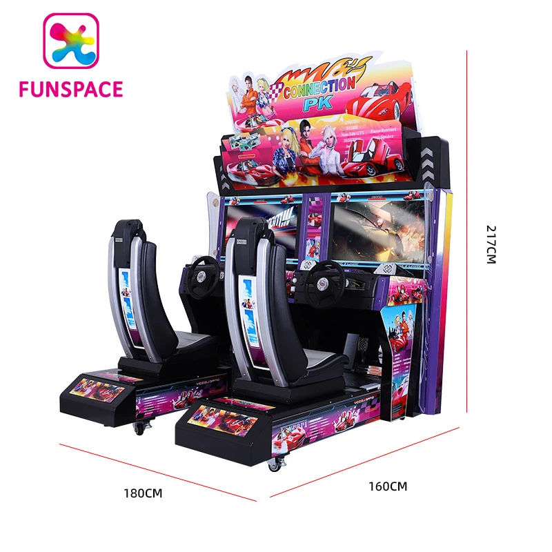 Funspace Hot Selling Amusement Coin Operated Arcade 2 Players Outrun Car Racing 3D Video Simulator Game Machine