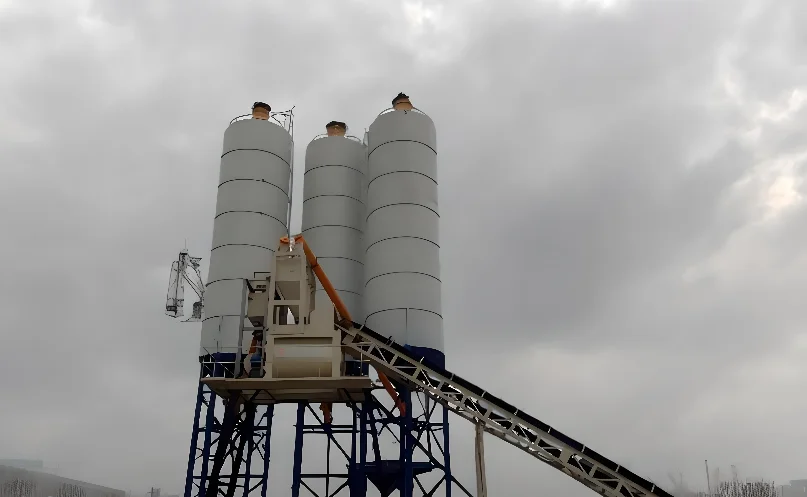 HZS180 Fully Automatic Digital Monitoring Belt Box Concrete Batching Plant New Condition Electric Power Source PLC Motor Engine