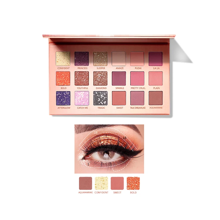 Low Moq Waterproof Chromatic Makeup Private Label Eyeshadow Palette