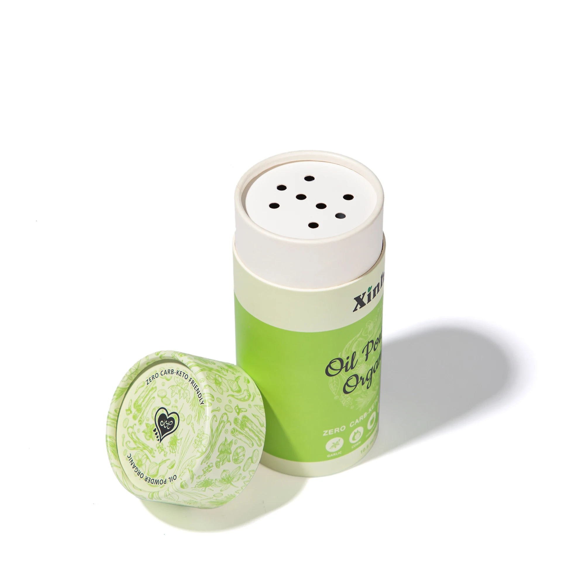 Custom Logo Eco Friendly Shaker Container Food Packaging Paper Tube Round Sifter Containers For Spices Salt Packaging