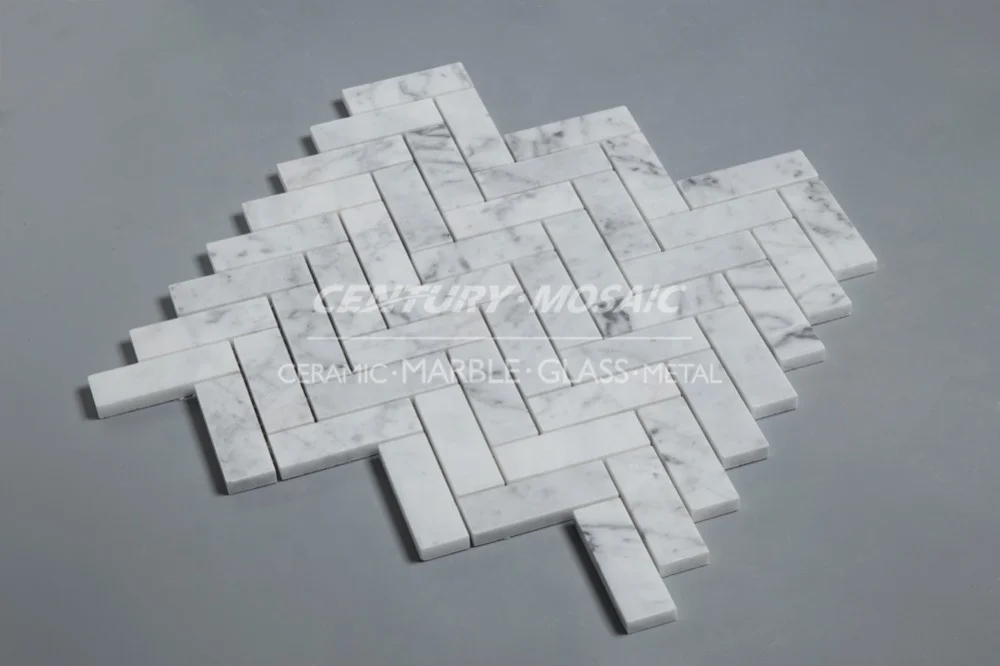 Good Quality Italian Bianco Carrara White Stone Marble Mosaic Tile