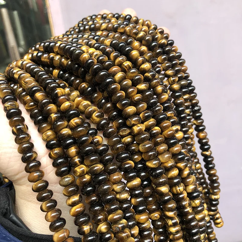 wholesale 4*6mm 5*8mm natural tiger eye stone abacus beads rondelle gemstone beads rondelle saucer stones beads for diy