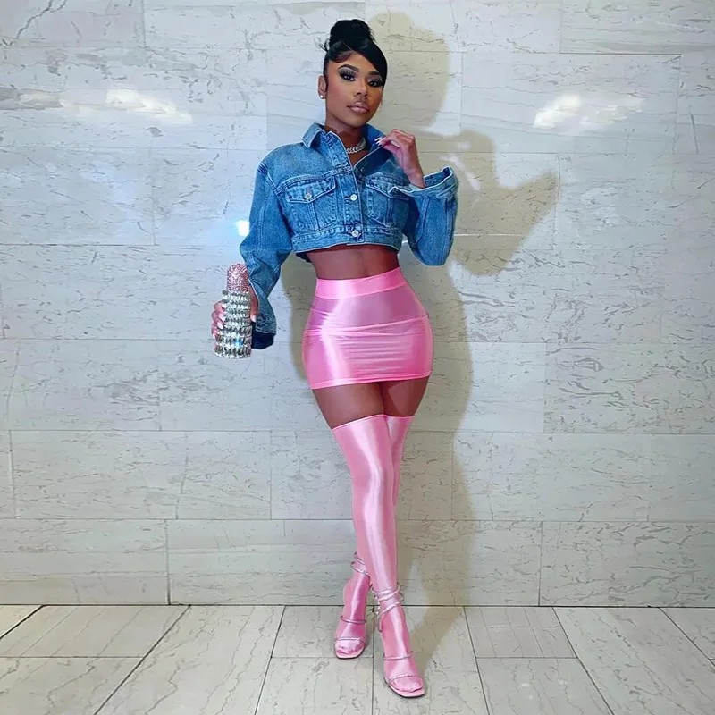 Best Selling Ladies Bag Hip Solid Mini Skirt Sexy Short Skirt Half Stock Sets Nightclub Y2K Outfits