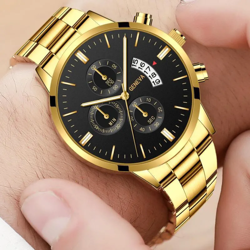 Quartz Chronograph For MenTachymeter Black Dial 41.5mm Man Wristwatch Calender Timer Casual Mens Quartz Watches