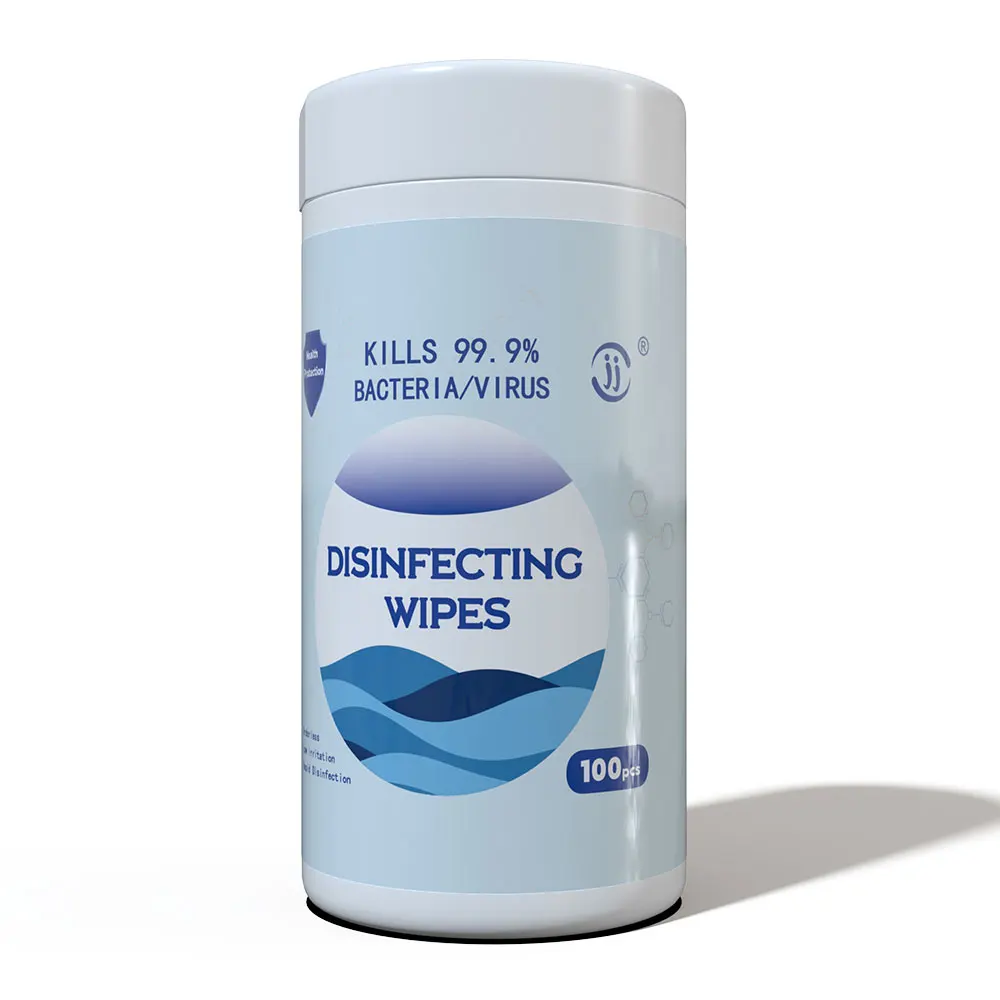 New Packaging OEM & ODM Disinfecting Wipes 100 Pcs Alcohol Wet Wipes Killing 99.9% Bacteria in Barrel