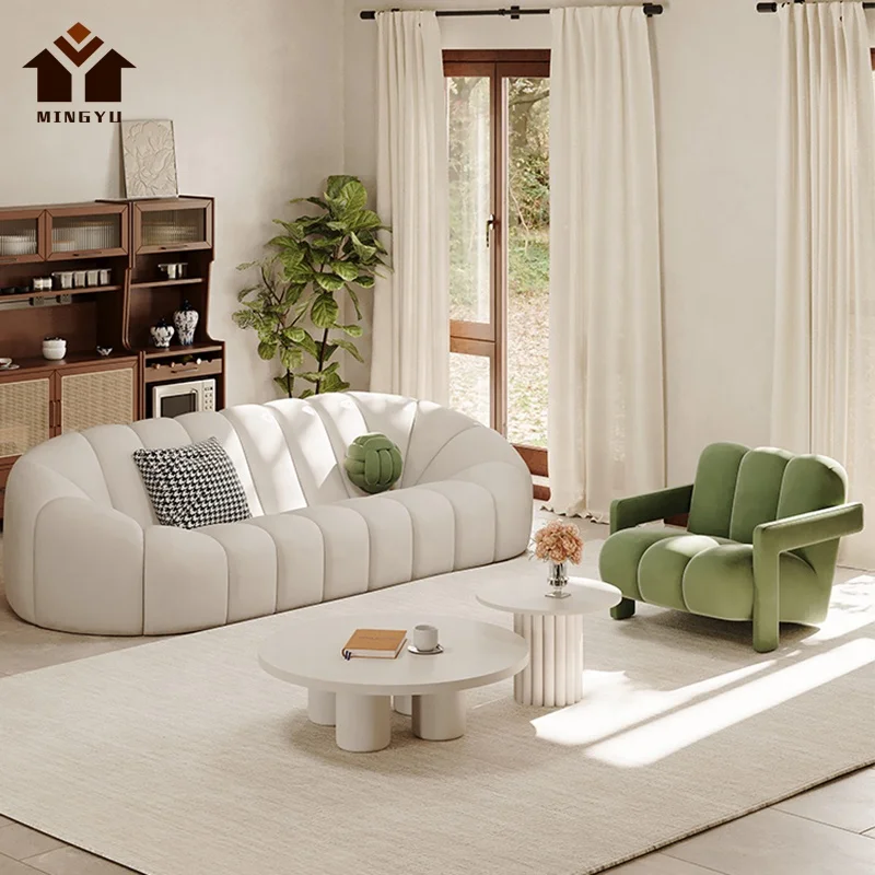 Custom Size OEM ODM French Style Floor Sofa Lounge Couch Beauty Salon Easily Maintained Loveseats Sofas Living Room Furniture