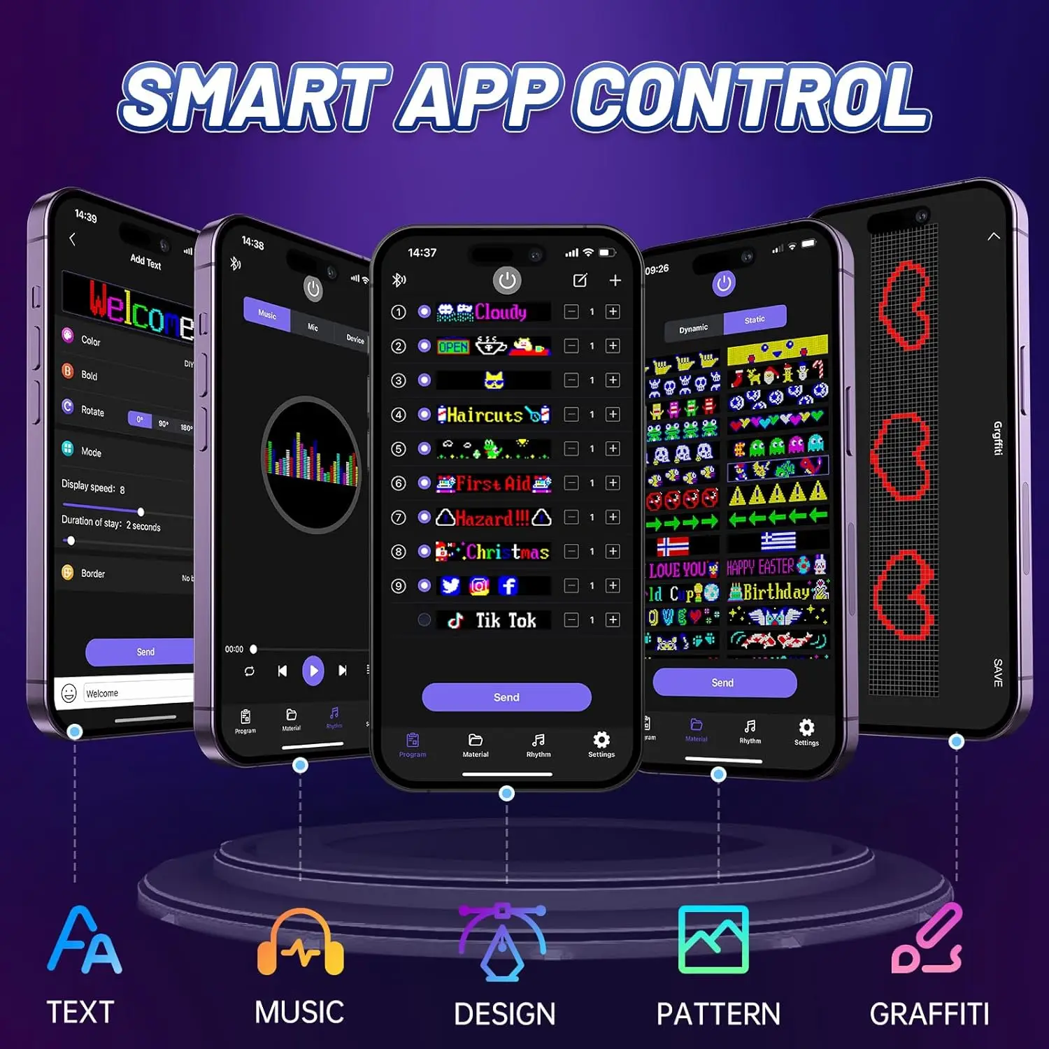 Гибкий экран дисплея 5 В USB программируемый светодиодный пиксельный матричный мягкий анимированный рекламный