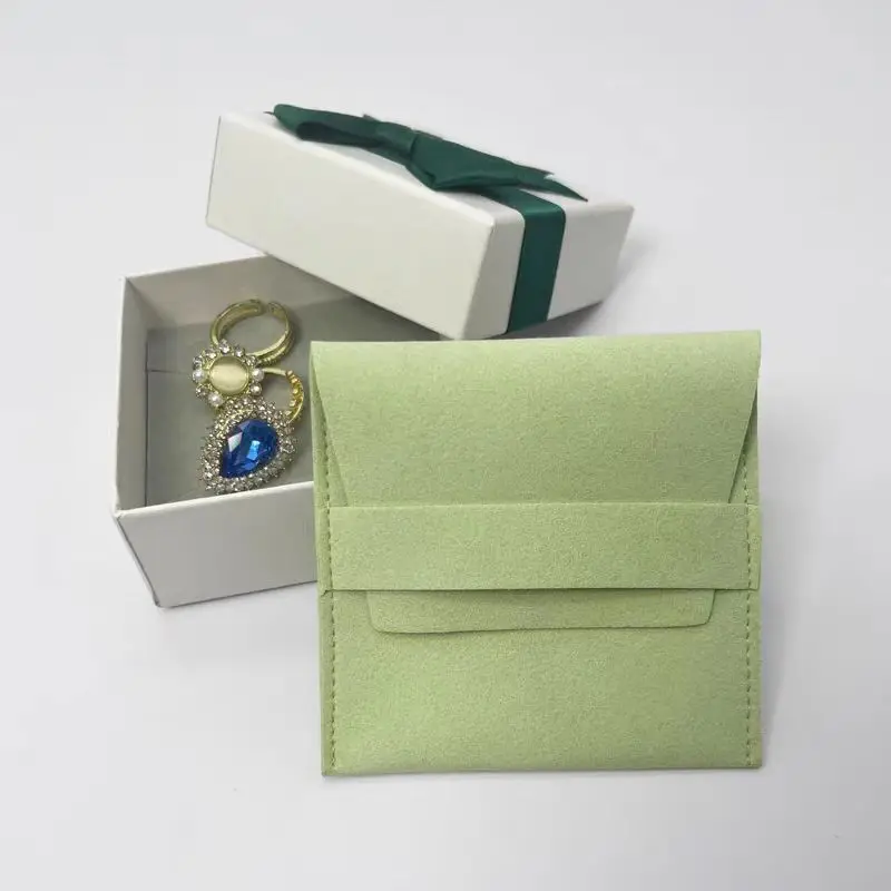 Customized ultra-fine fiber flip dust bag, moisture-proof and recyclable, ring jewelry necklace storage pouch