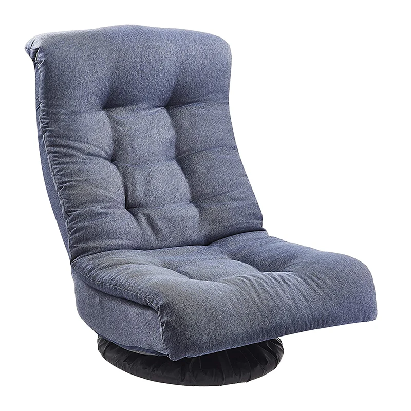 Li&Sung 10272 Swivel Foam modern Adjustable Denim Lounge Floor Chair Lazy Sofa