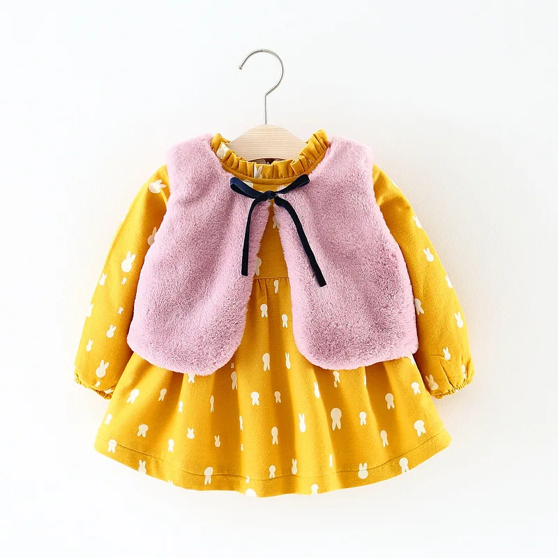 Boutique baby clothes long sleeve baby girl dress for Autumn Winter