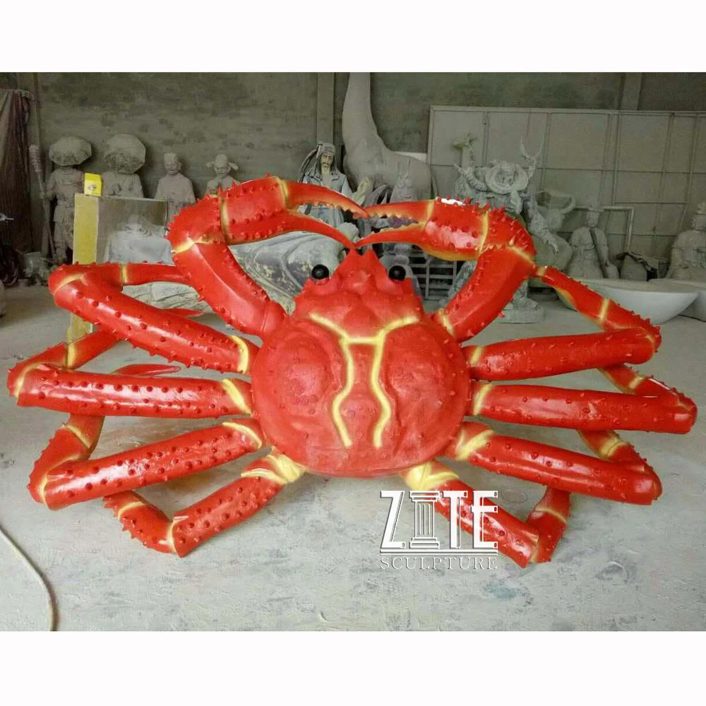 Outdoor restaurant decor large resin animal sculpture fiberglass crab statue